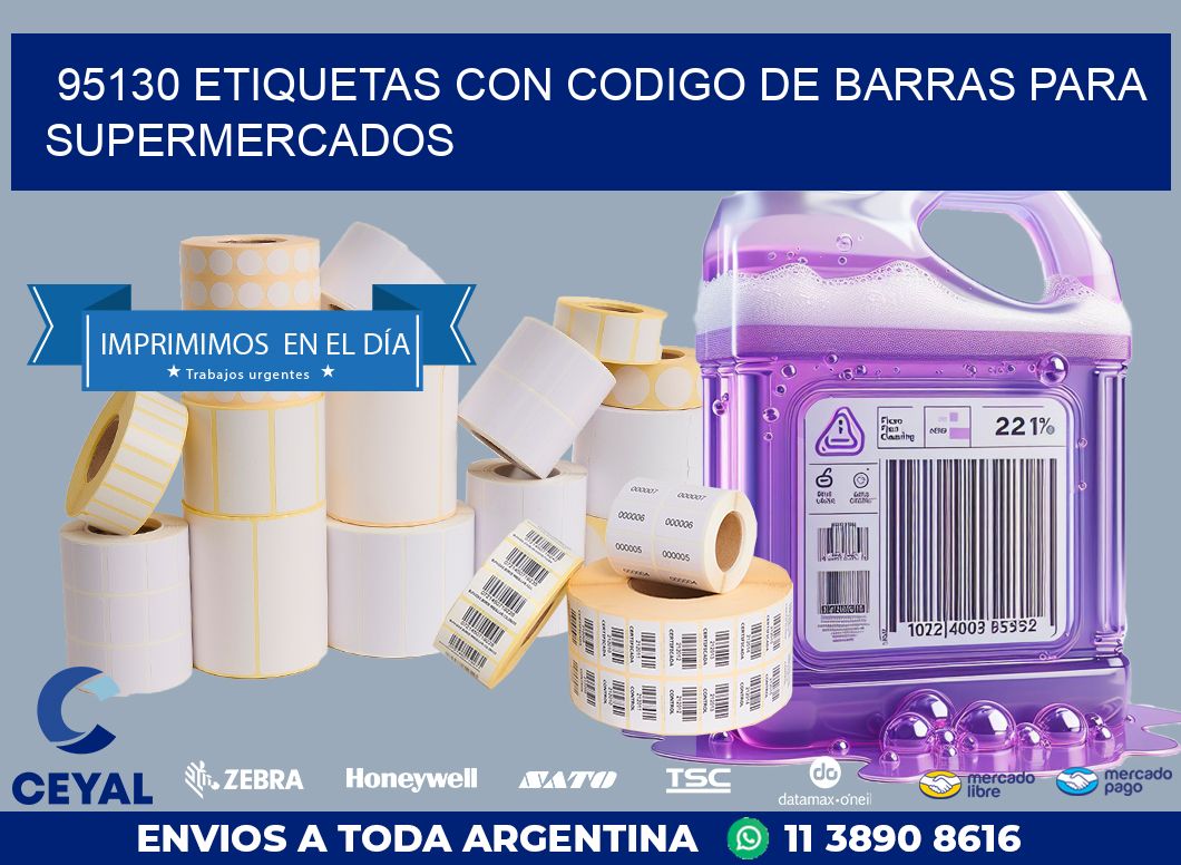 95130 ETIQUETAS CON CODIGO DE BARRAS PARA SUPERMERCADOS