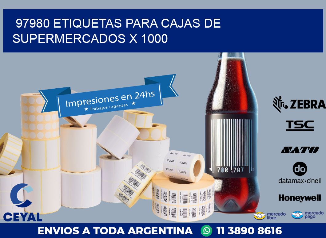 97980 ETIQUETAS PARA CAJAS DE SUPERMERCADOS X 1000