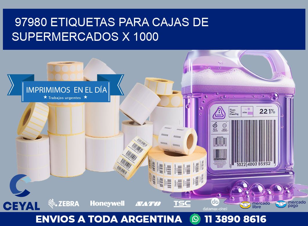 97980 ETIQUETAS PARA CAJAS DE SUPERMERCADOS X 1000