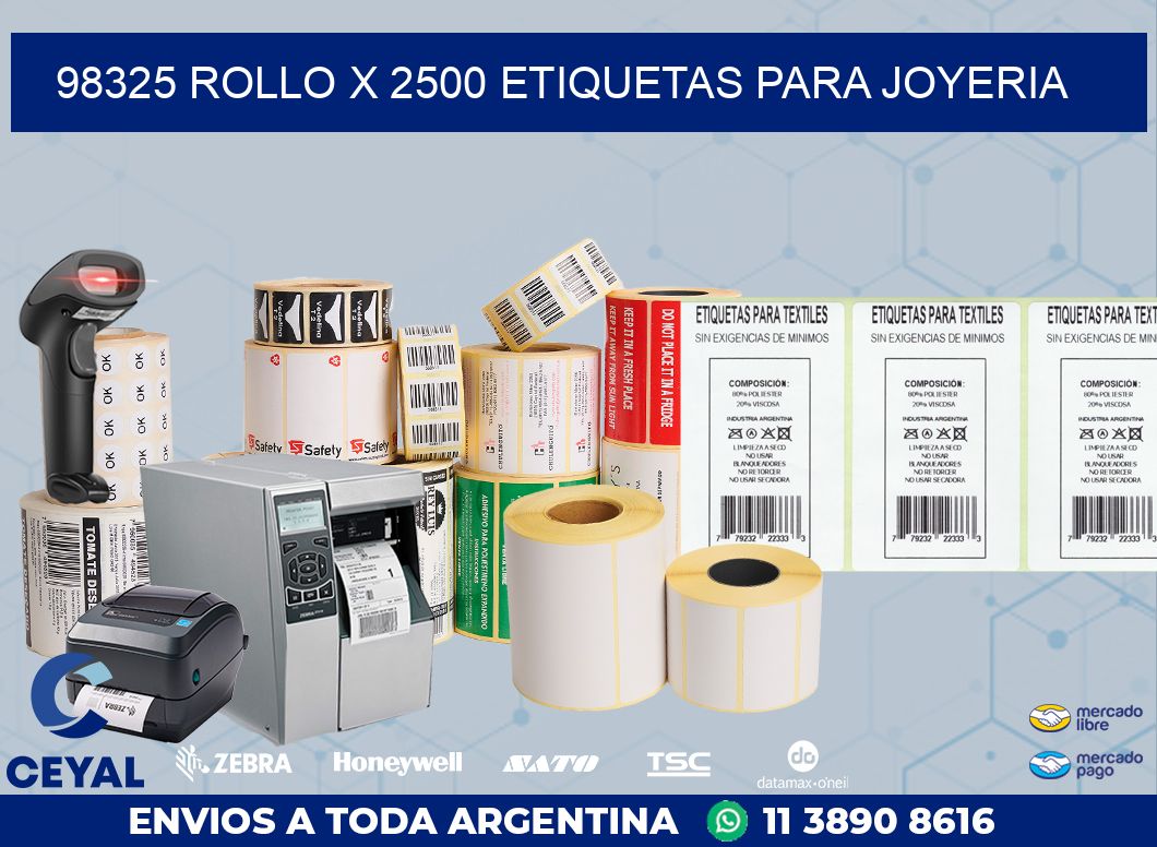 98325 ROLLO X 2500 ETIQUETAS PARA JOYERIA