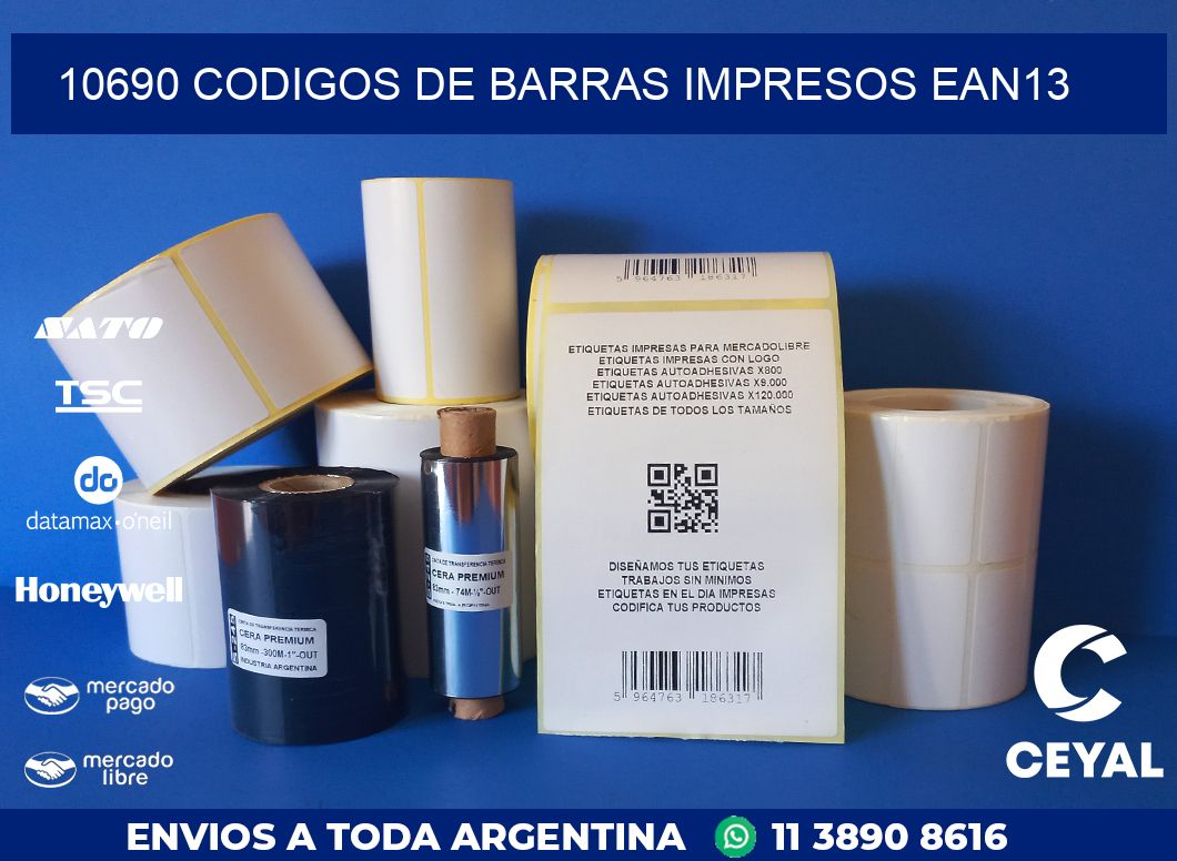 10690 codigos de barras impresos ean13