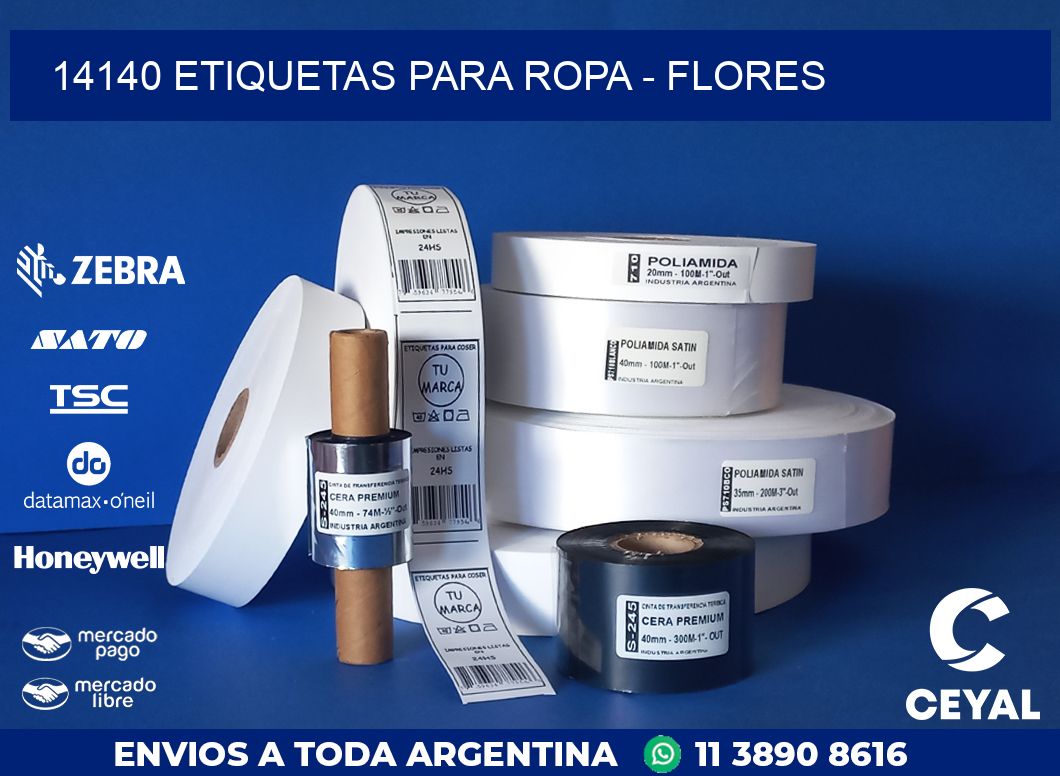 14140 ETIQUETAS PARA ROPA - FLORES