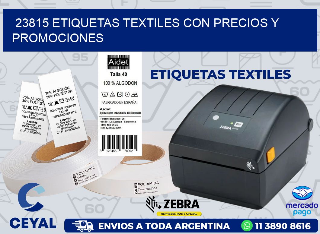 23815 ETIQUETAS TEXTILES CON PRECIOS Y PROMOCIONES