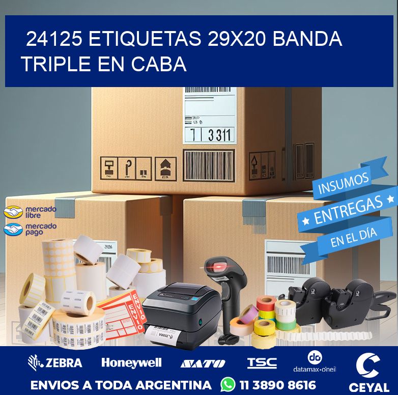 24125 ETIQUETAS 29X20 BANDA TRIPLE EN CABA