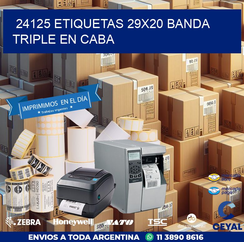 24125 ETIQUETAS 29X20 BANDA TRIPLE EN CABA