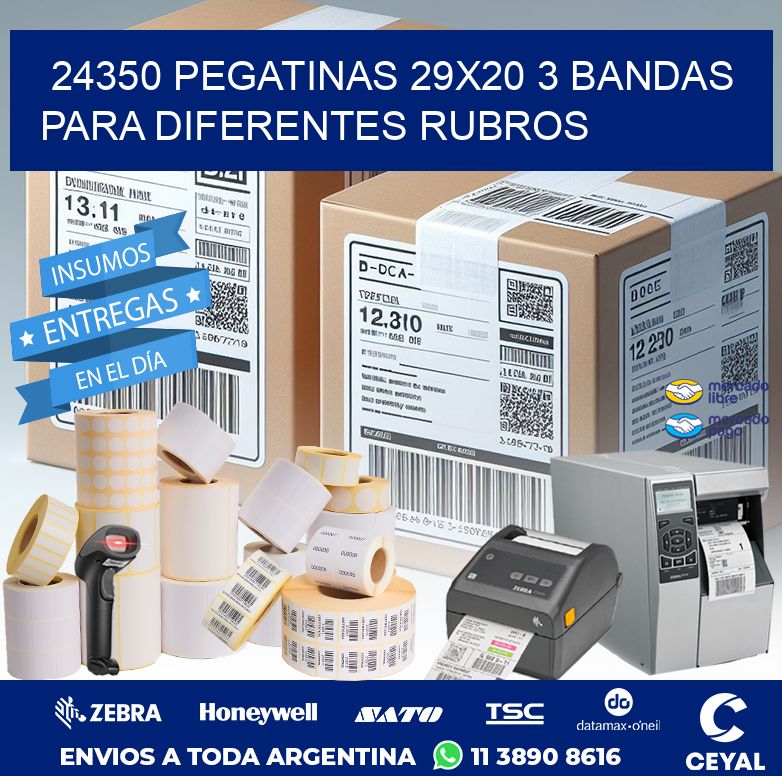 24350 PEGATINAS 29X20 3 BANDAS PARA DIFERENTES RUBROS