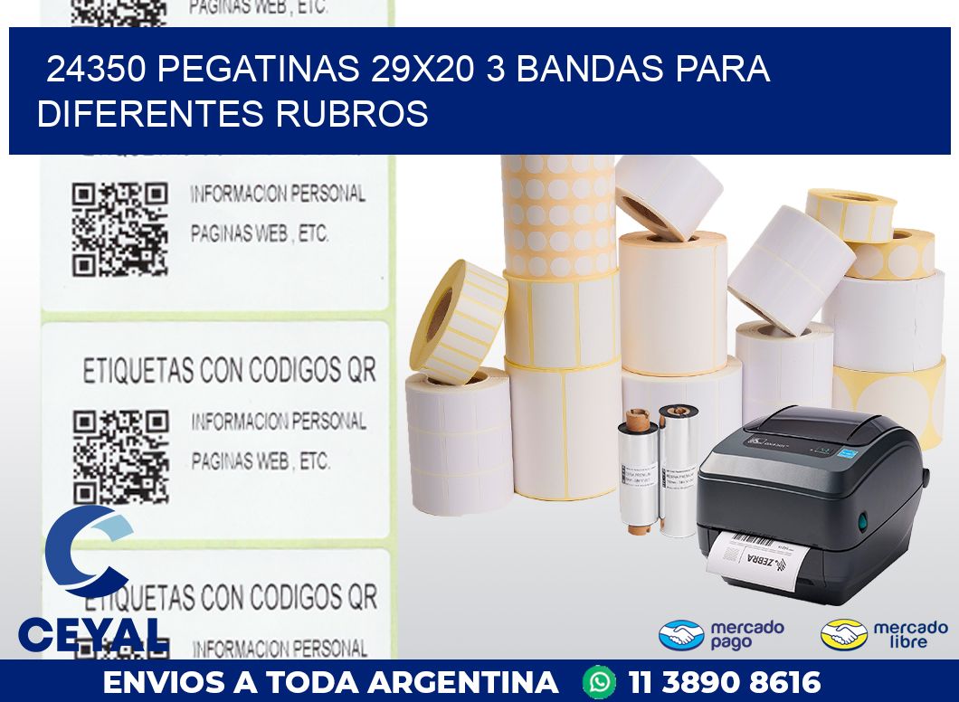 24350 PEGATINAS 29X20 3 BANDAS PARA DIFERENTES RUBROS