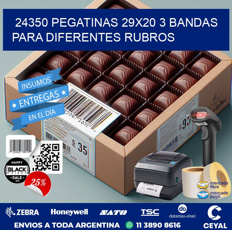 24350 PEGATINAS 29X20 3 BANDAS PARA DIFERENTES RUBROS