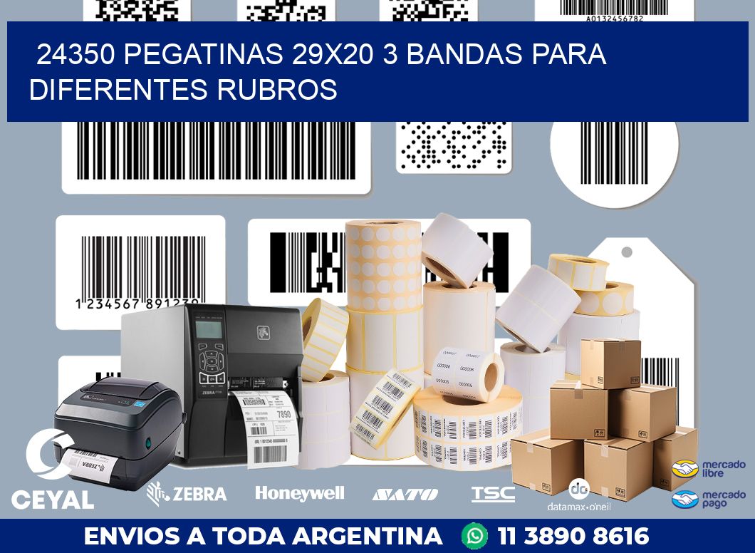 24350 PEGATINAS 29X20 3 BANDAS PARA DIFERENTES RUBROS