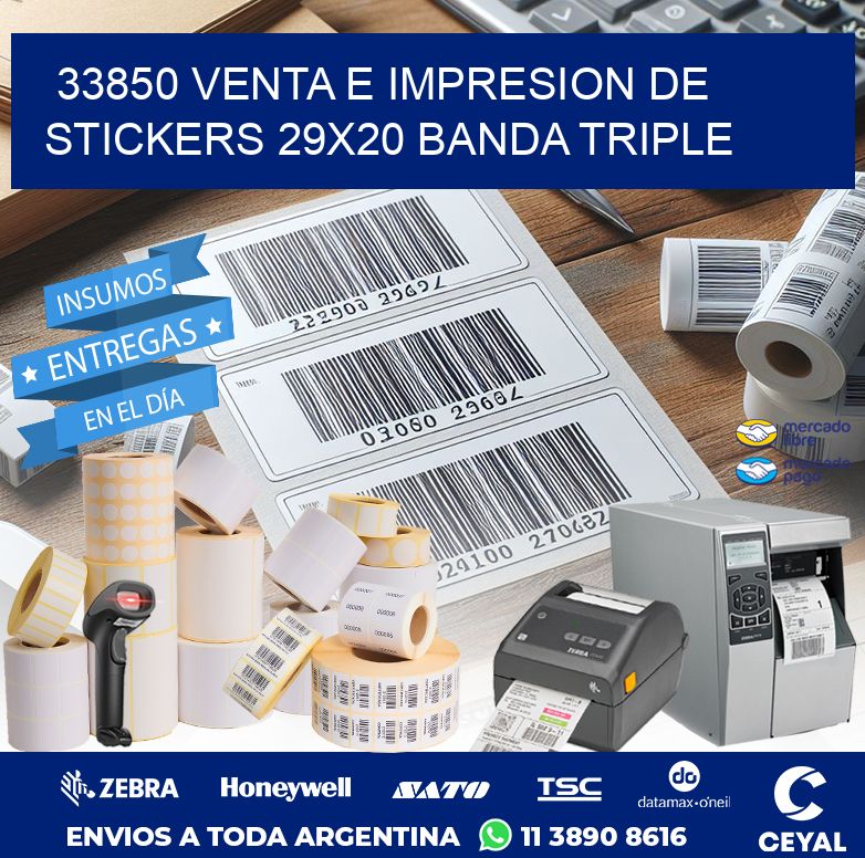 33850 VENTA E IMPRESION DE STICKERS 29X20 BANDA TRIPLE