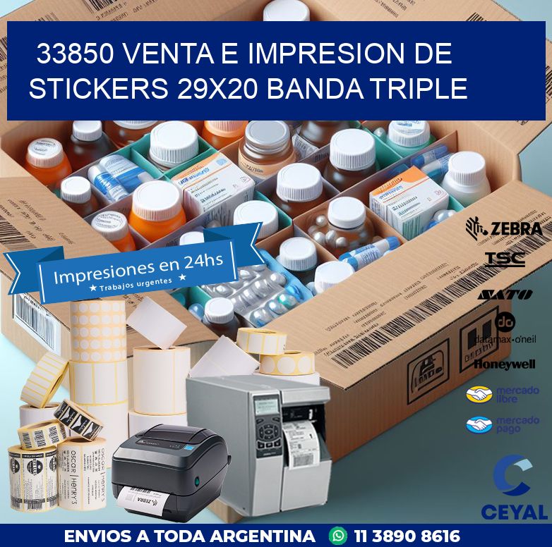 33850 VENTA E IMPRESION DE STICKERS 29X20 BANDA TRIPLE