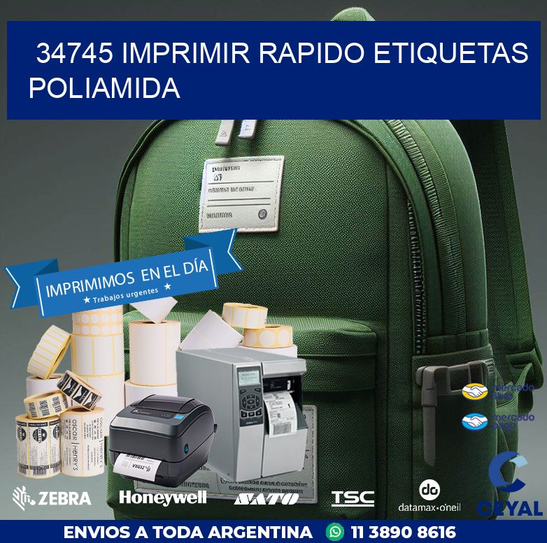 34745 IMPRIMIR RAPIDO ETIQUETAS POLIAMIDA