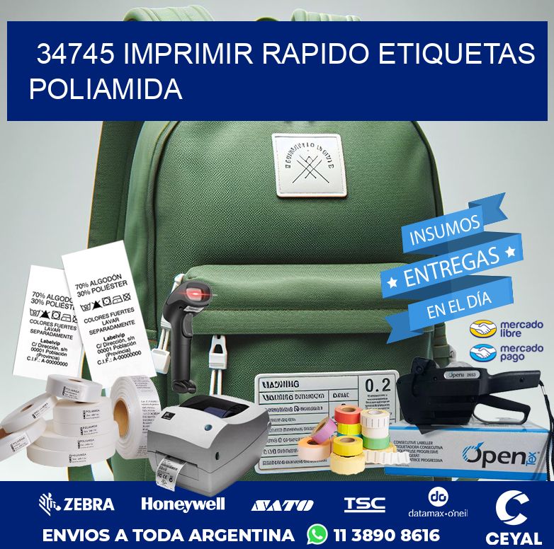 34745 IMPRIMIR RAPIDO ETIQUETAS POLIAMIDA