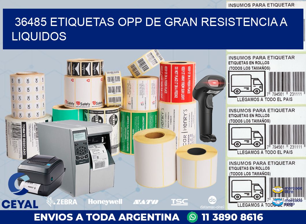 36485 ETIQUETAS OPP DE GRAN RESISTENCIA A LIQUIDOS