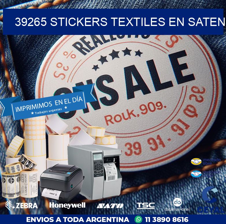 39265 STICKERS TEXTILES EN SATEN