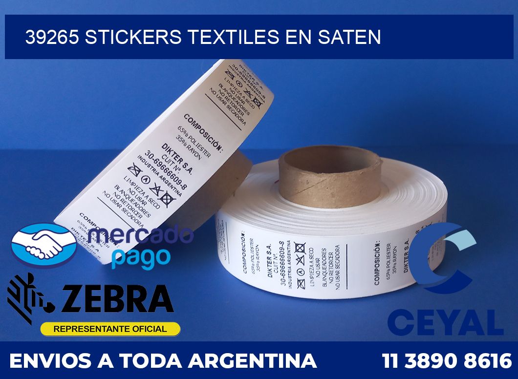 39265 STICKERS TEXTILES EN SATEN