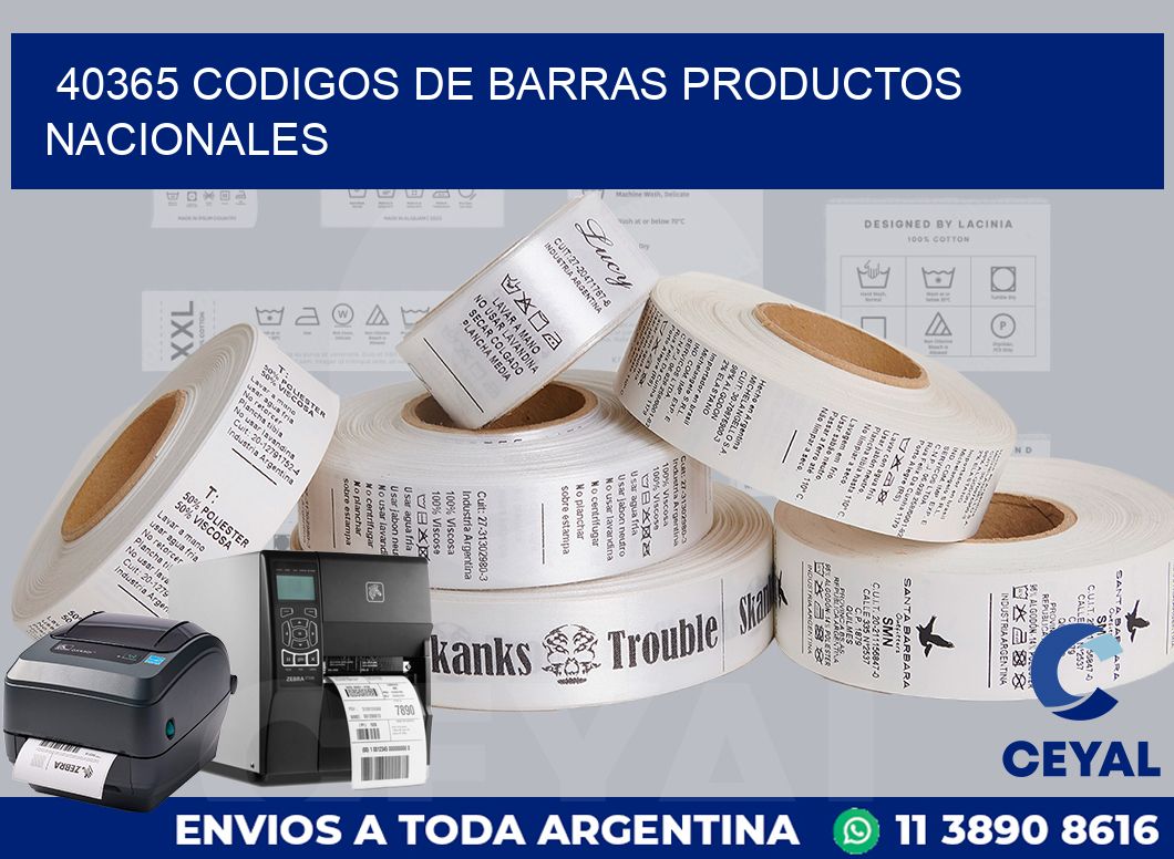 40365 codigos de barras productos nacionales