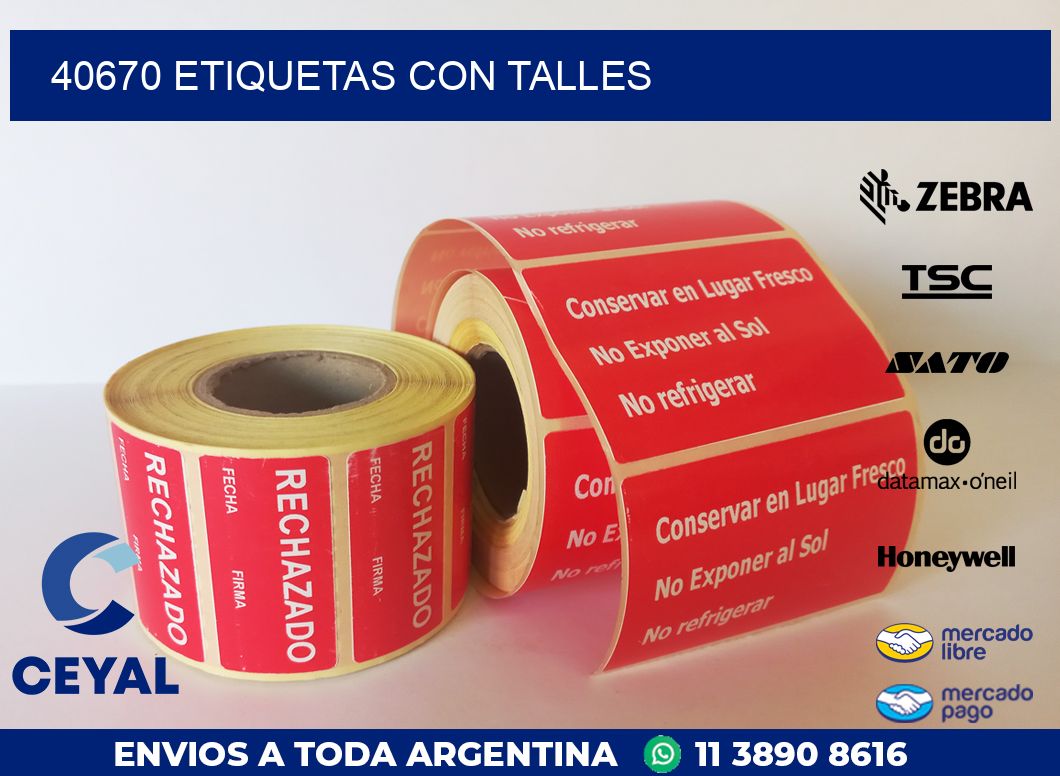 40670 ETIQUETAS CON TALLES