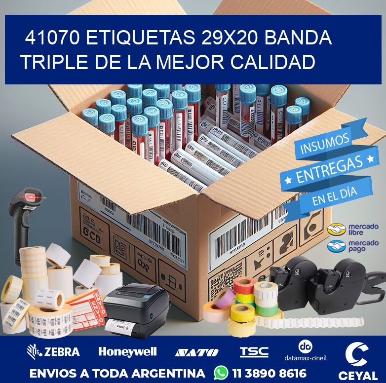 41070 ETIQUETAS 29X20 BANDA TRIPLE DE LA MEJOR CALIDAD