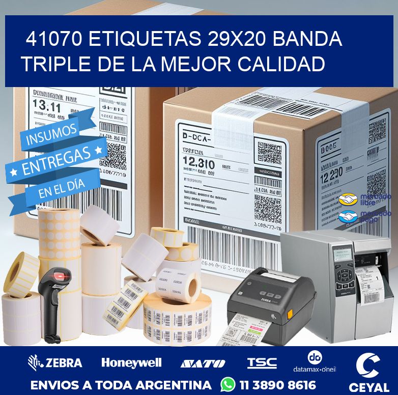 41070 ETIQUETAS 29X20 BANDA TRIPLE DE LA MEJOR CALIDAD