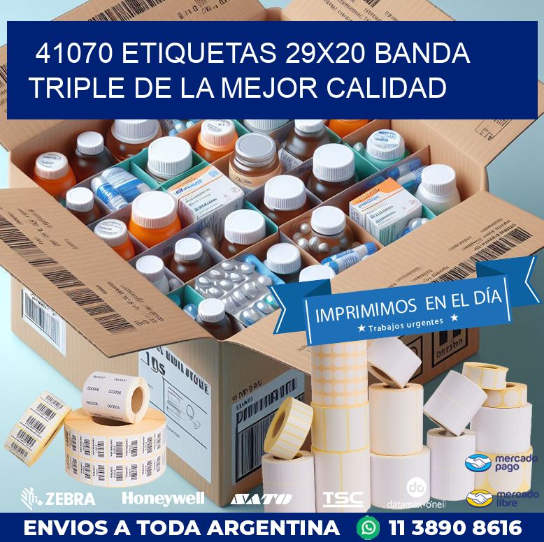 41070 ETIQUETAS 29X20 BANDA TRIPLE DE LA MEJOR CALIDAD