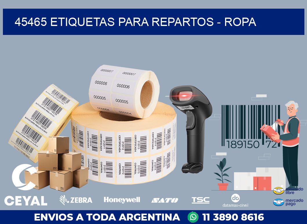 45465 ETIQUETAS PARA REPARTOS - ROPA