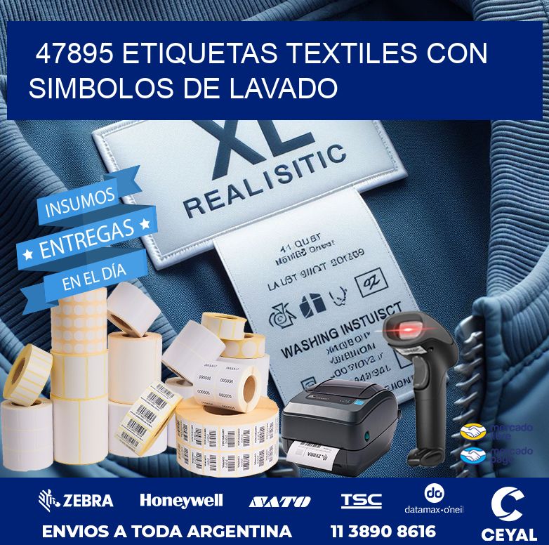 47895 ETIQUETAS TEXTILES CON SIMBOLOS DE LAVADO