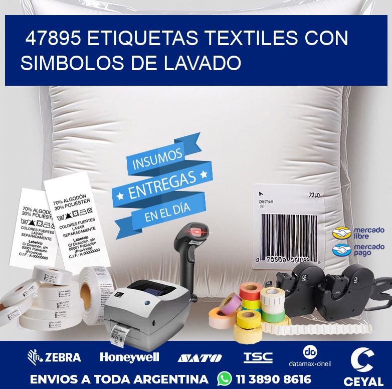 47895 ETIQUETAS TEXTILES CON SIMBOLOS DE LAVADO