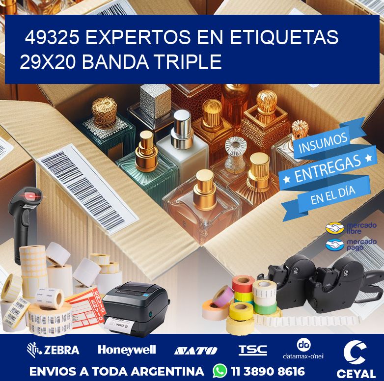 49325 EXPERTOS EN ETIQUETAS 29X20 BANDA TRIPLE