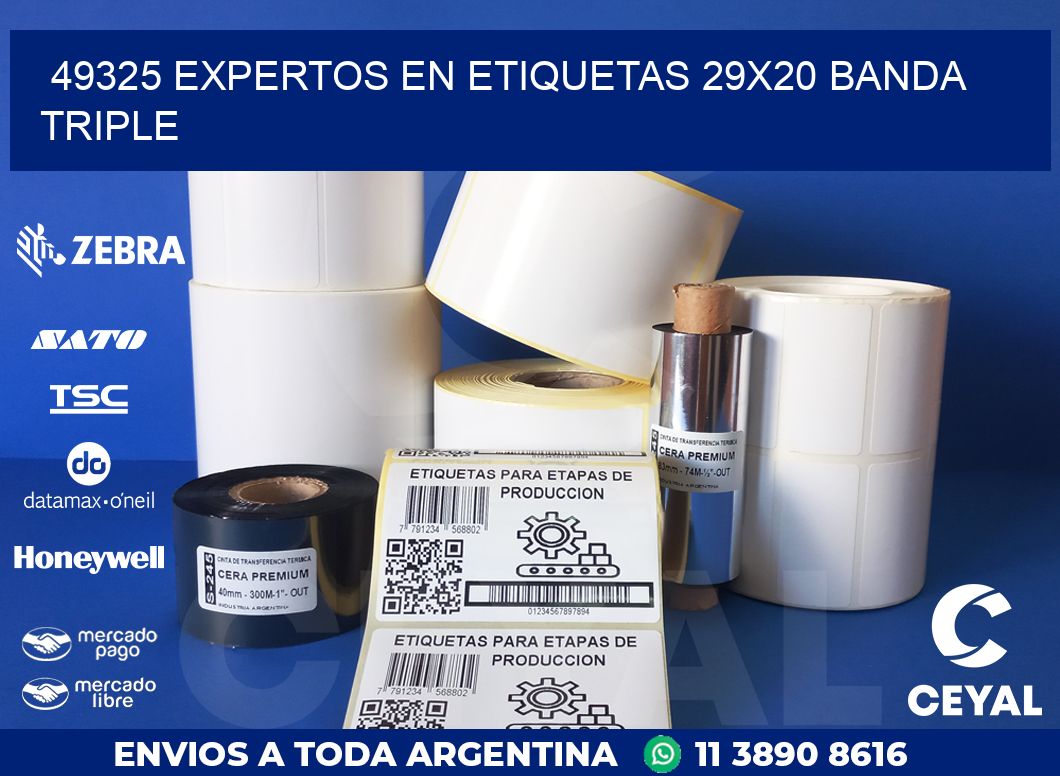 49325 EXPERTOS EN ETIQUETAS 29X20 BANDA TRIPLE