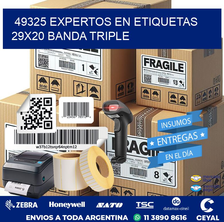 49325 EXPERTOS EN ETIQUETAS 29X20 BANDA TRIPLE