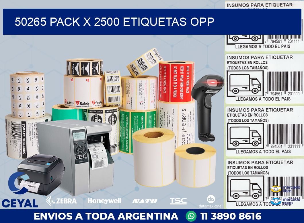 50265 PACK X 2500 ETIQUETAS OPP
