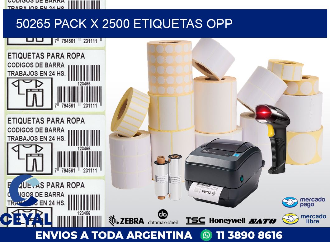 50265 PACK X 2500 ETIQUETAS OPP