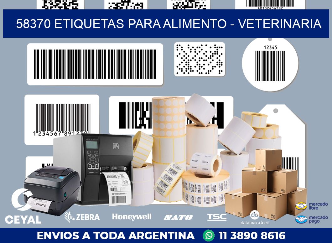 58370 ETIQUETAS PARA ALIMENTO - VETERINARIA