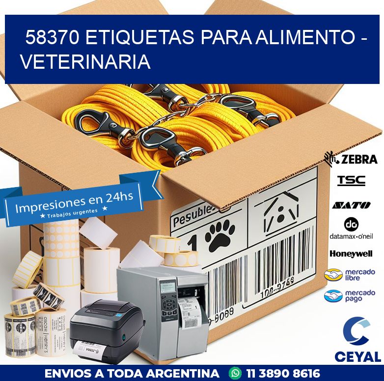 58370 ETIQUETAS PARA ALIMENTO – VETERINARIA