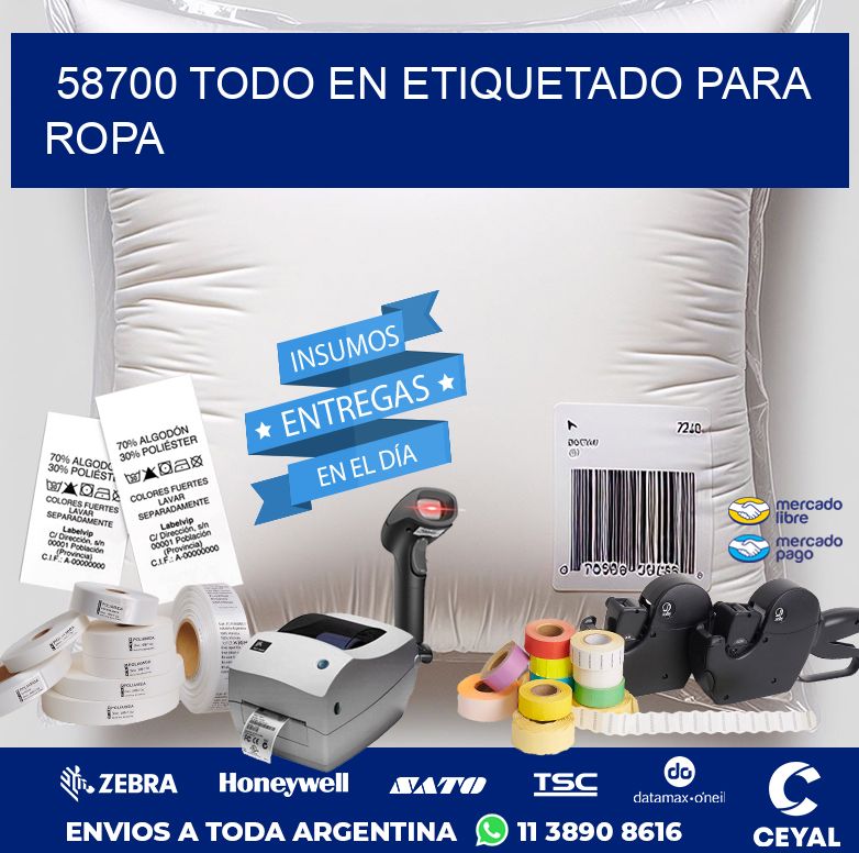 58700 TODO EN ETIQUETADO PARA ROPA