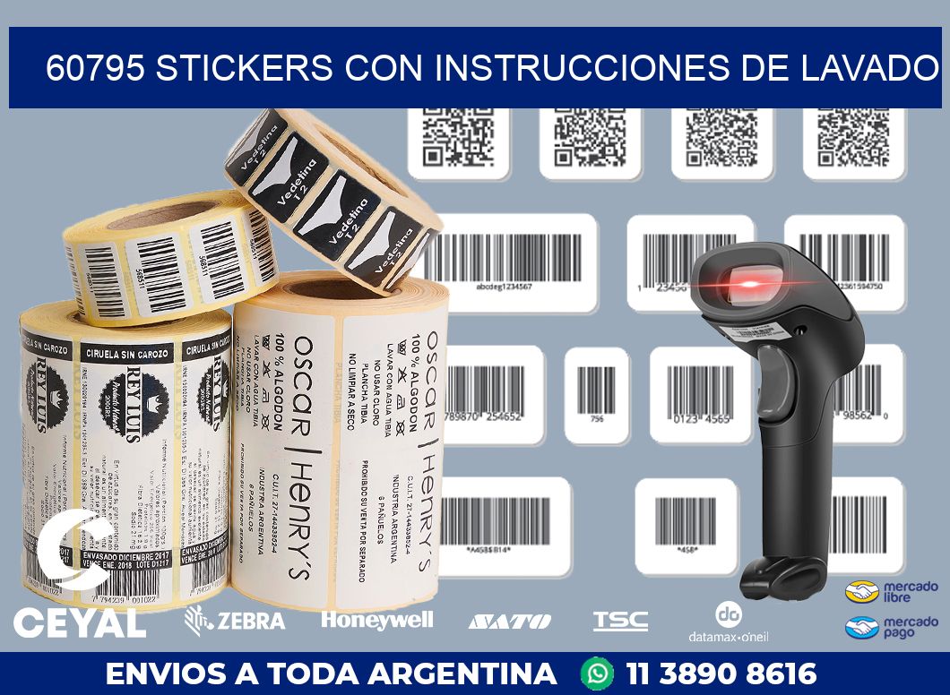 60795 STICKERS CON INSTRUCCIONES DE LAVADO