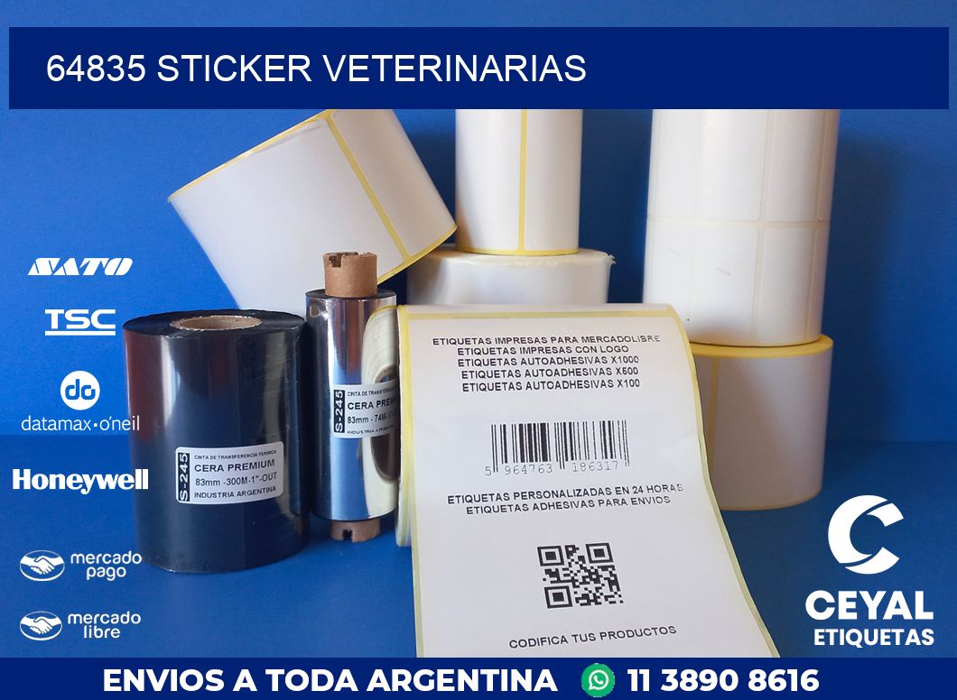 64835 STICKER VETERINARIAS