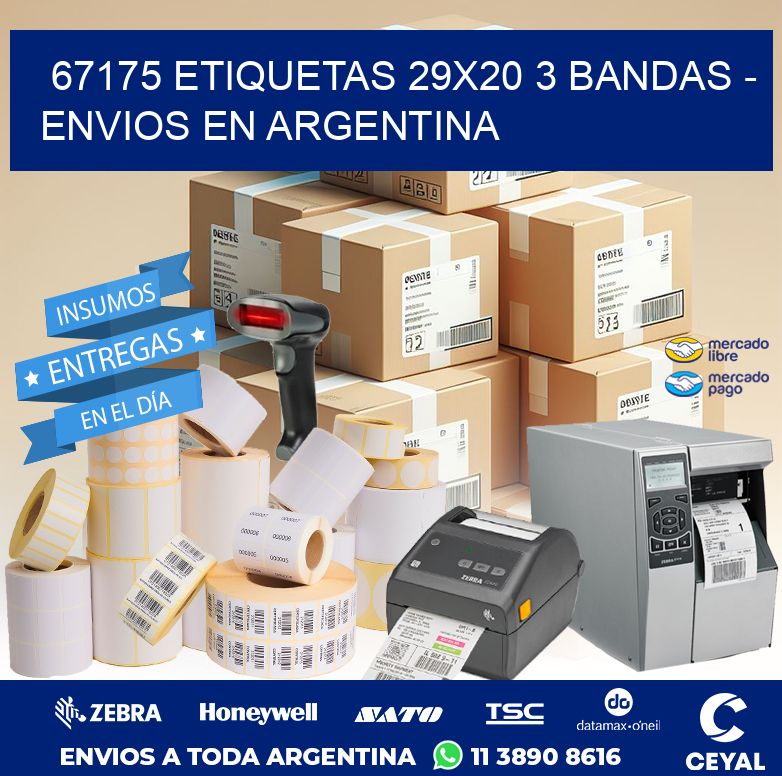 67175 ETIQUETAS 29X20 3 BANDAS - ENVIOS EN ARGENTINA