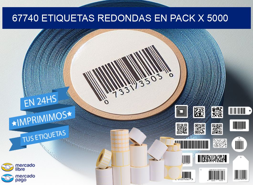 67740 ETIQUETAS REDONDAS EN PACK X 5000