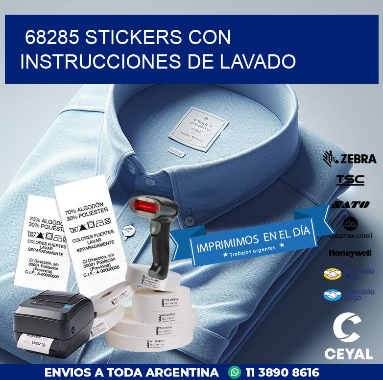 68285 STICKERS CON INSTRUCCIONES DE LAVADO