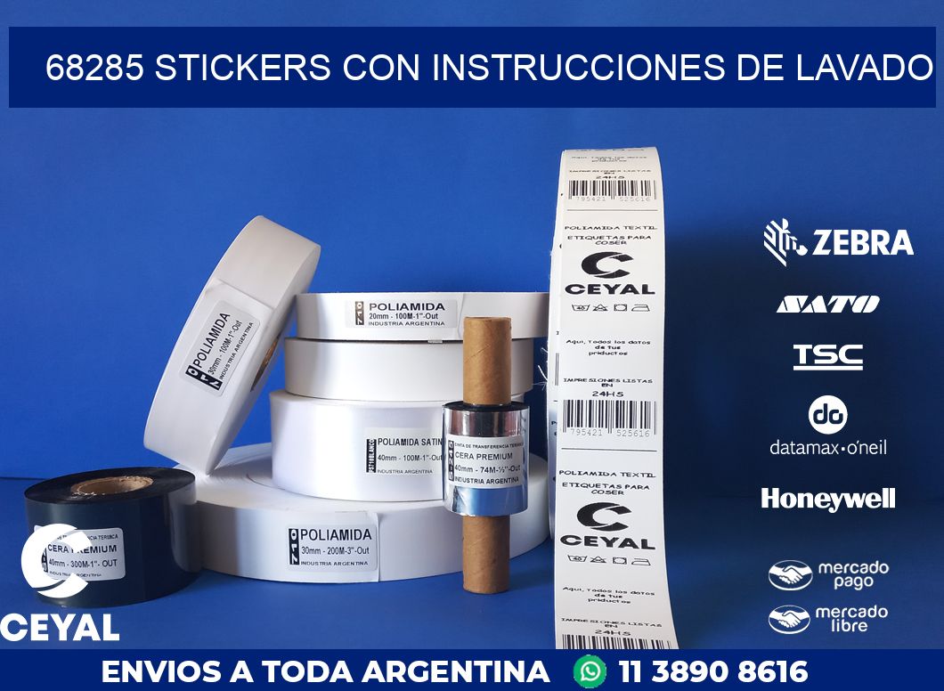 68285 STICKERS CON INSTRUCCIONES DE LAVADO