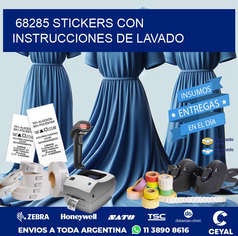 68285 STICKERS CON INSTRUCCIONES DE LAVADO