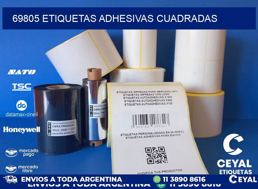 69805 ETIQUETAS ADHESIVAS CUADRADAS