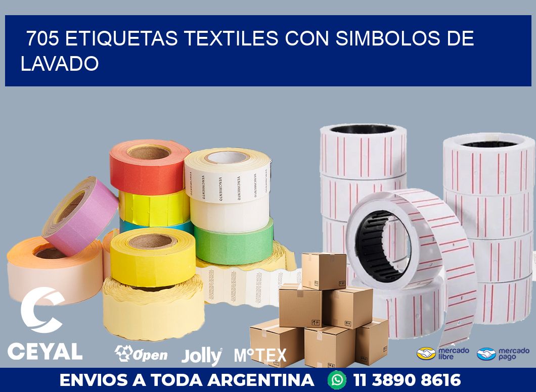 705 ETIQUETAS TEXTILES CON SIMBOLOS DE LAVADO