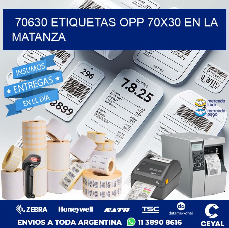 70630 ETIQUETAS OPP 70X30 EN LA MATANZA