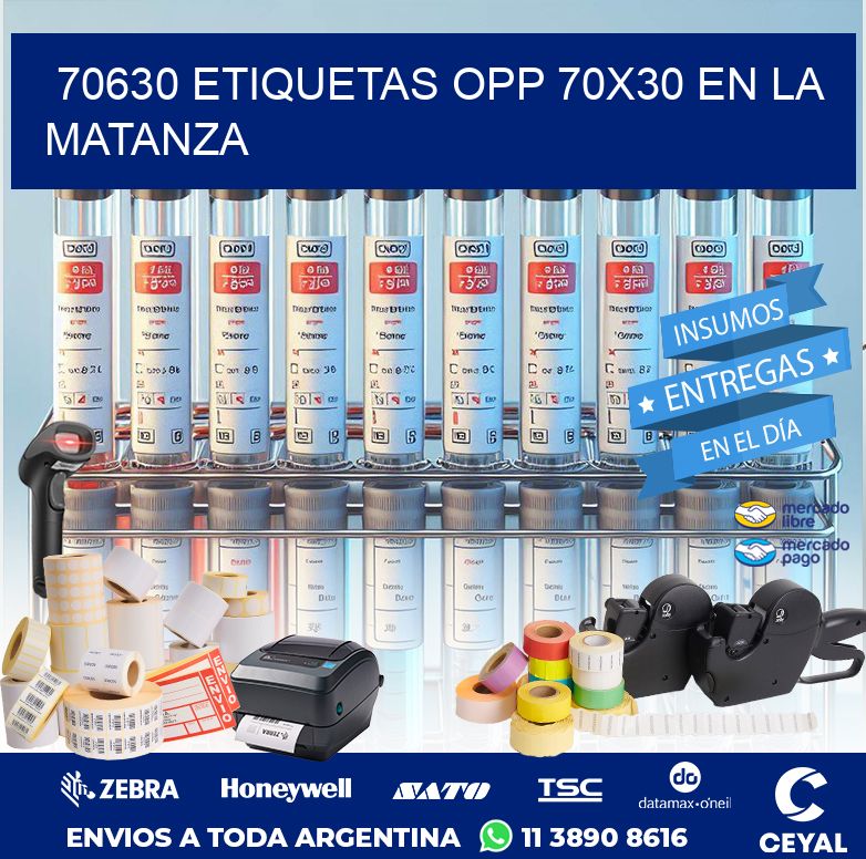 70630 ETIQUETAS OPP 70X30 EN LA MATANZA