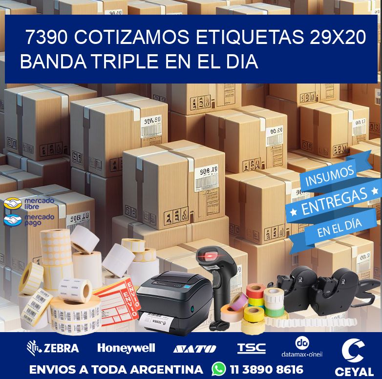 7390 COTIZAMOS ETIQUETAS 29X20 BANDA TRIPLE EN EL DIA