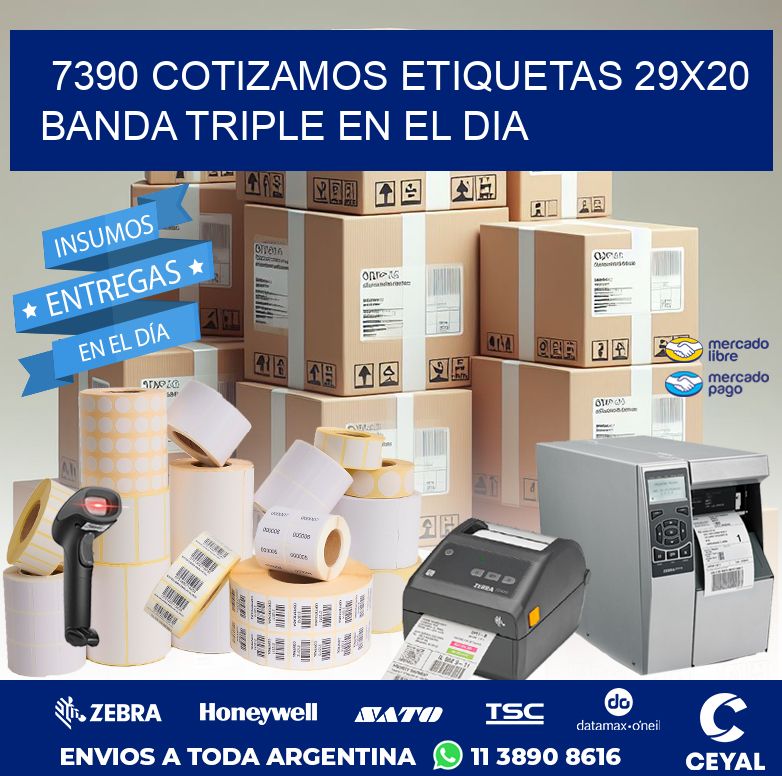 7390 COTIZAMOS ETIQUETAS 29X20 BANDA TRIPLE EN EL DIA