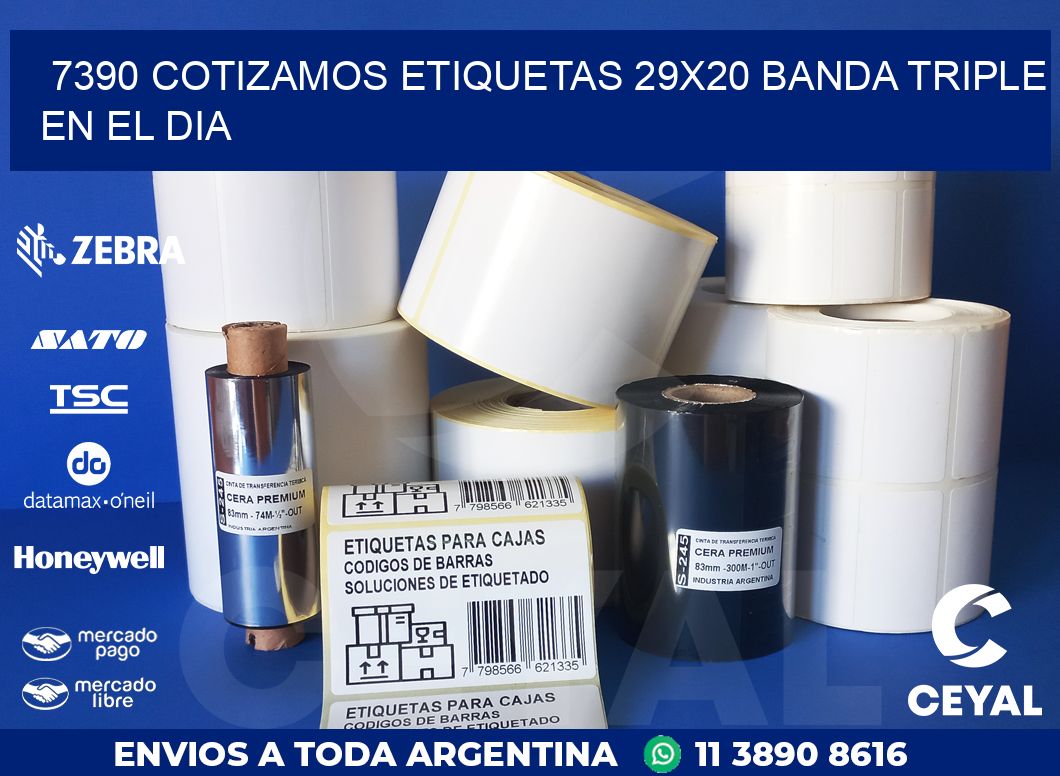 7390 COTIZAMOS ETIQUETAS 29X20 BANDA TRIPLE EN EL DIA
